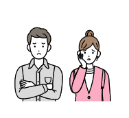 気まずそうな夫婦